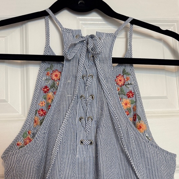 Miss Me Embroidered Halter Ruffle Tank Top - Picture 6 of 9